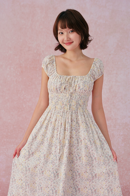 Marie dress in Ceramic Petals Cotton