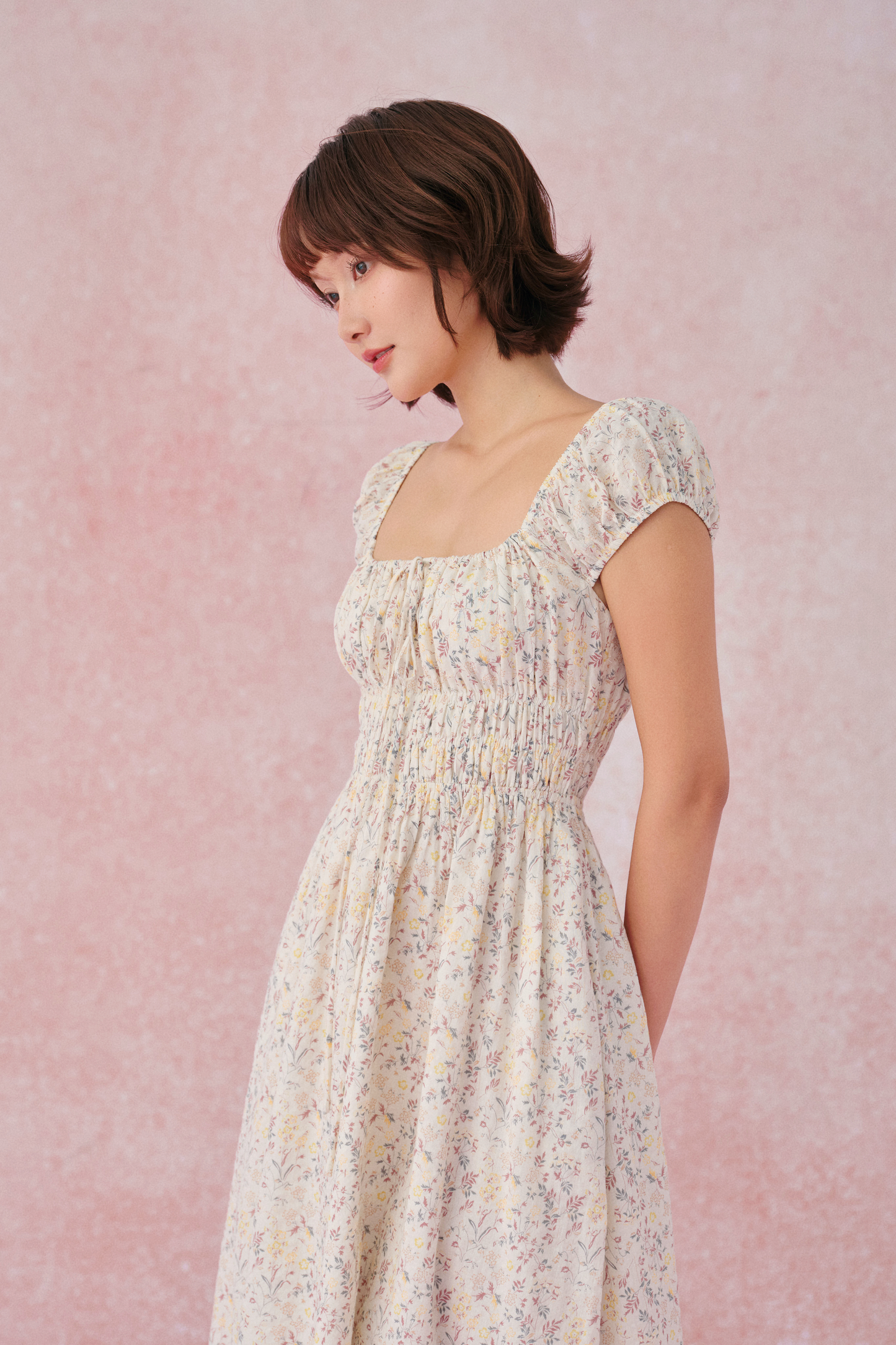 Marie dress in Ceramic Petals Cotton