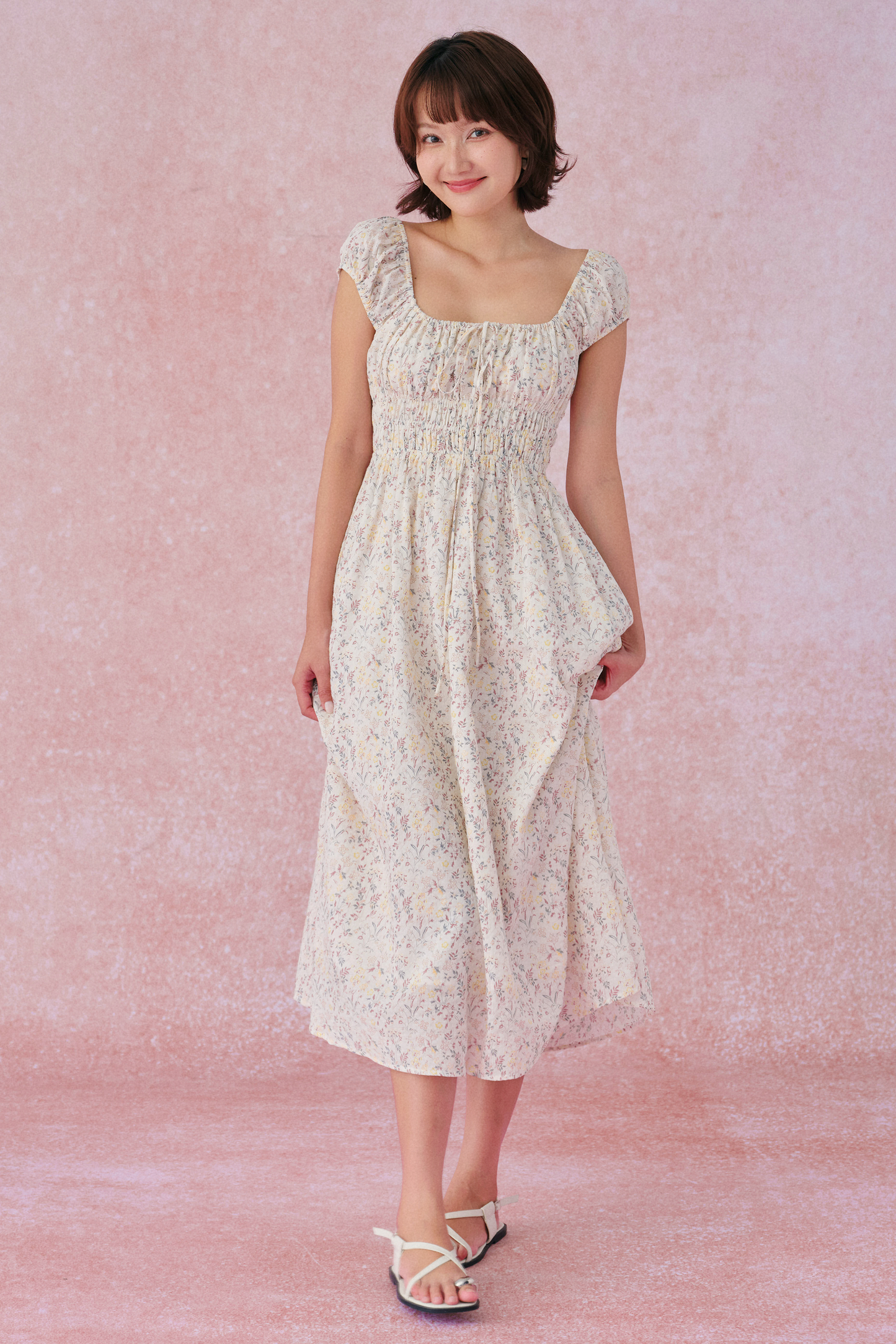 Marie dress in Ceramic Petals Cotton