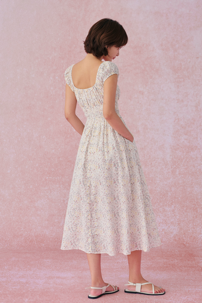 Marie dress in Ceramic Petals Cotton