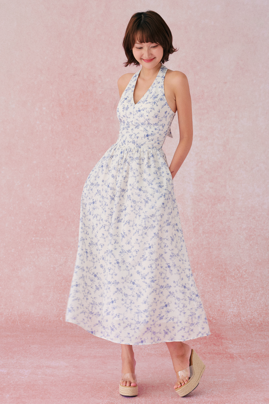 Elodie dress in Wild Blue Rose