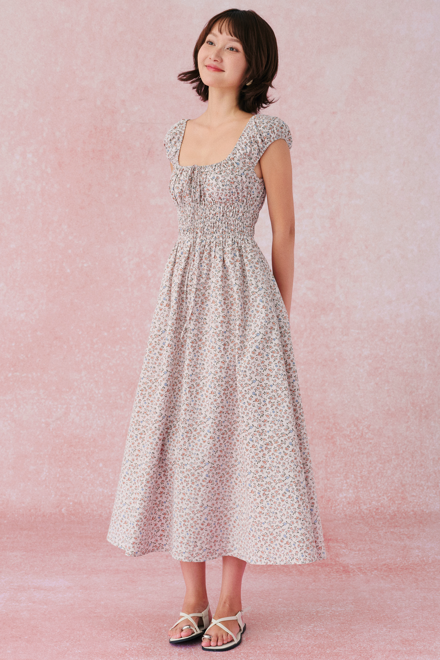 Marie dress in Ceramic Petals Cotton