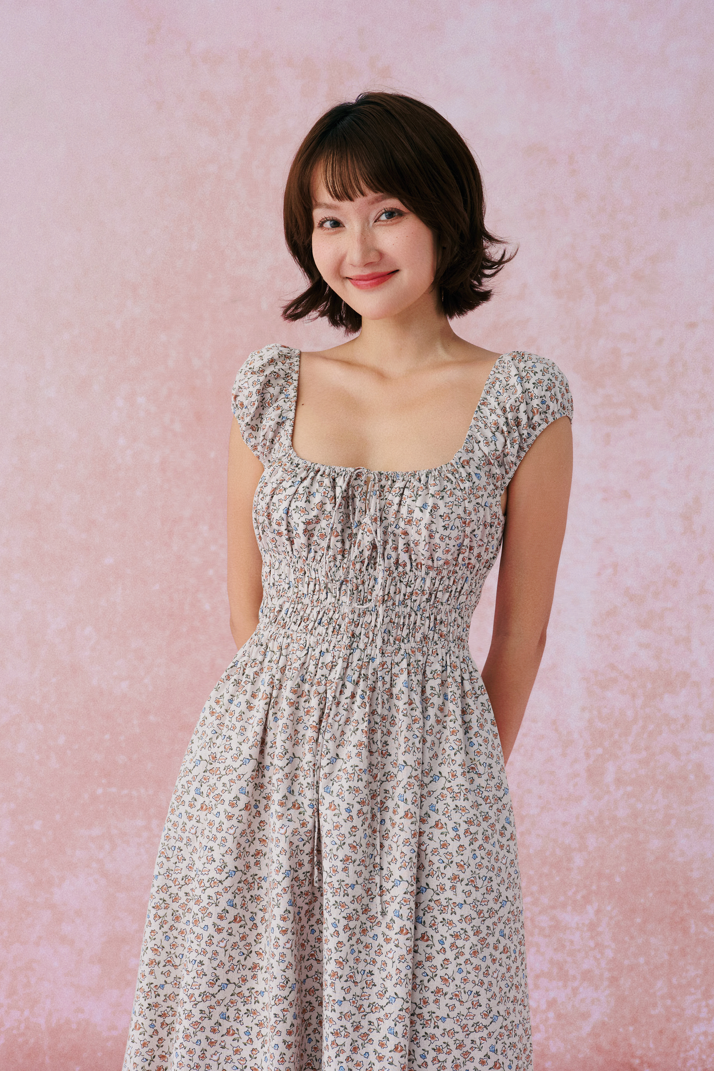 Marie dress in Ceramic Petals Cotton