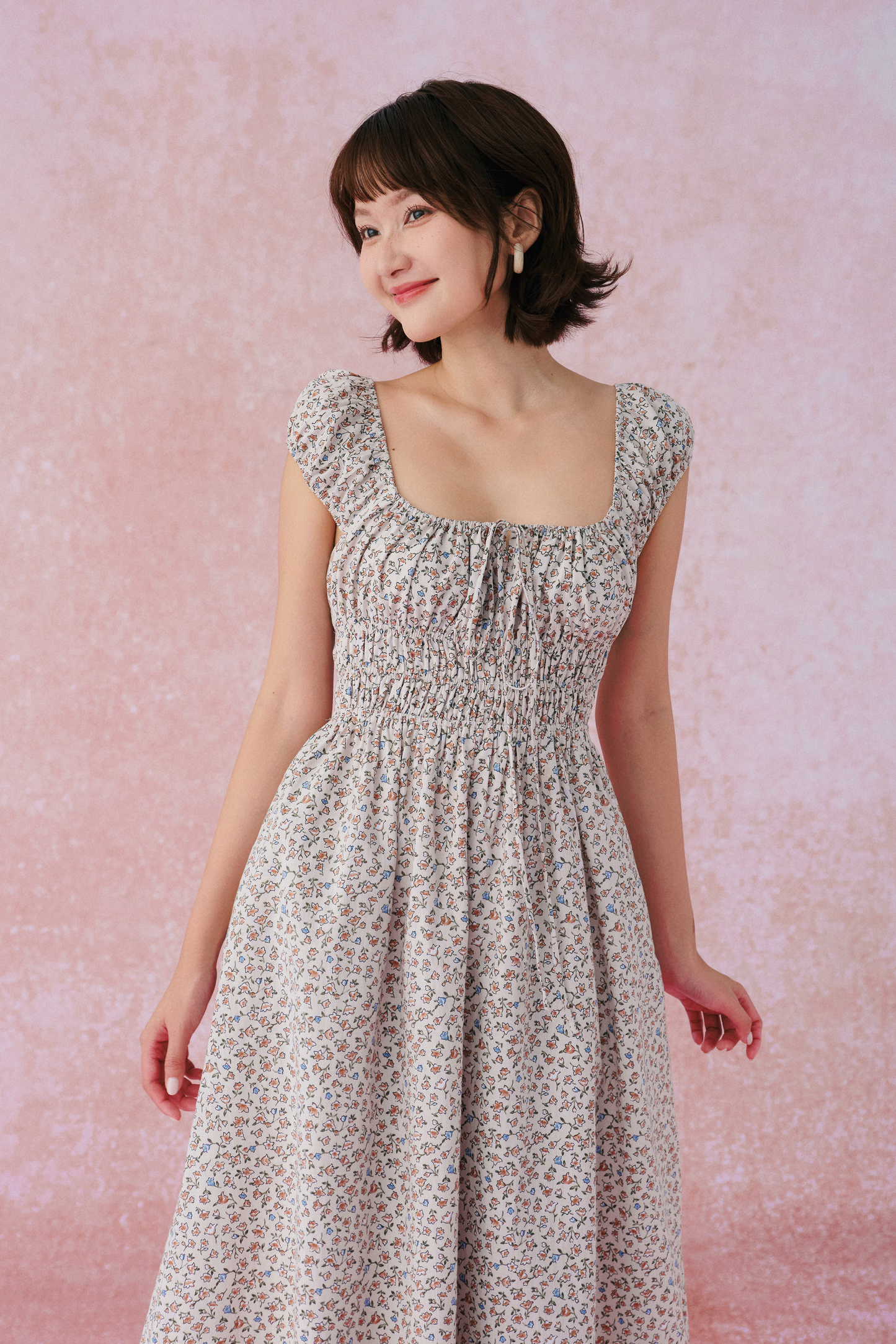 Marie dress in Ceramic Petals Cotton