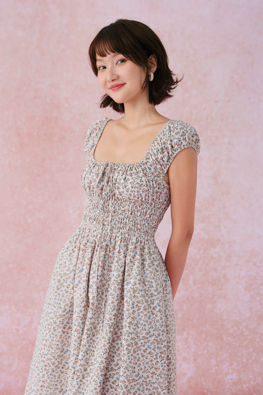 Marie dress in Ceramic Petals Cotton