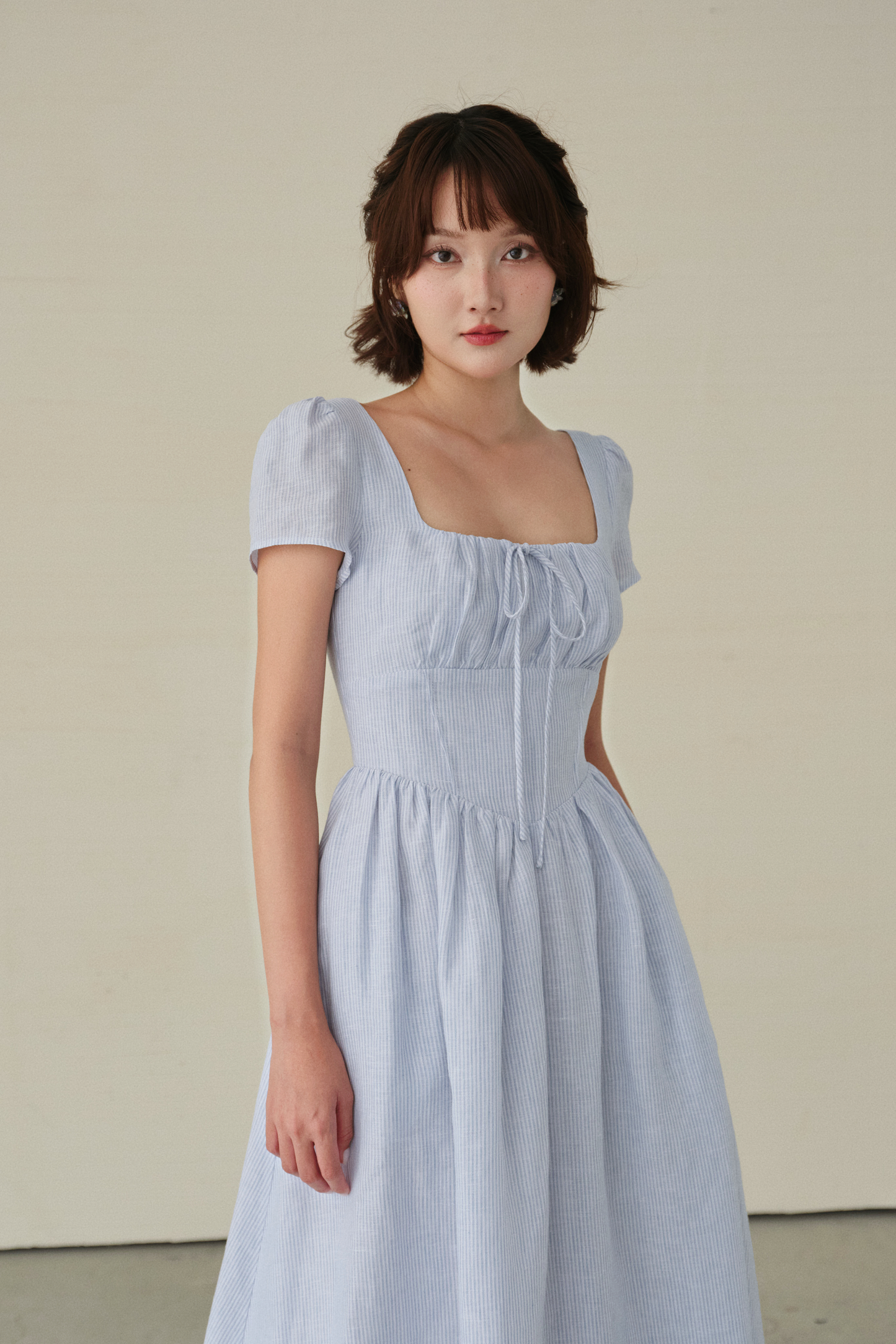 Hannah dress in Blue stripes