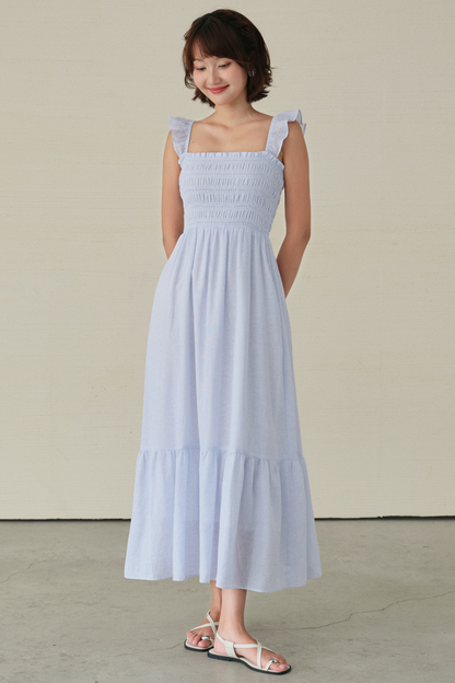 Rym dress in light blue stripes