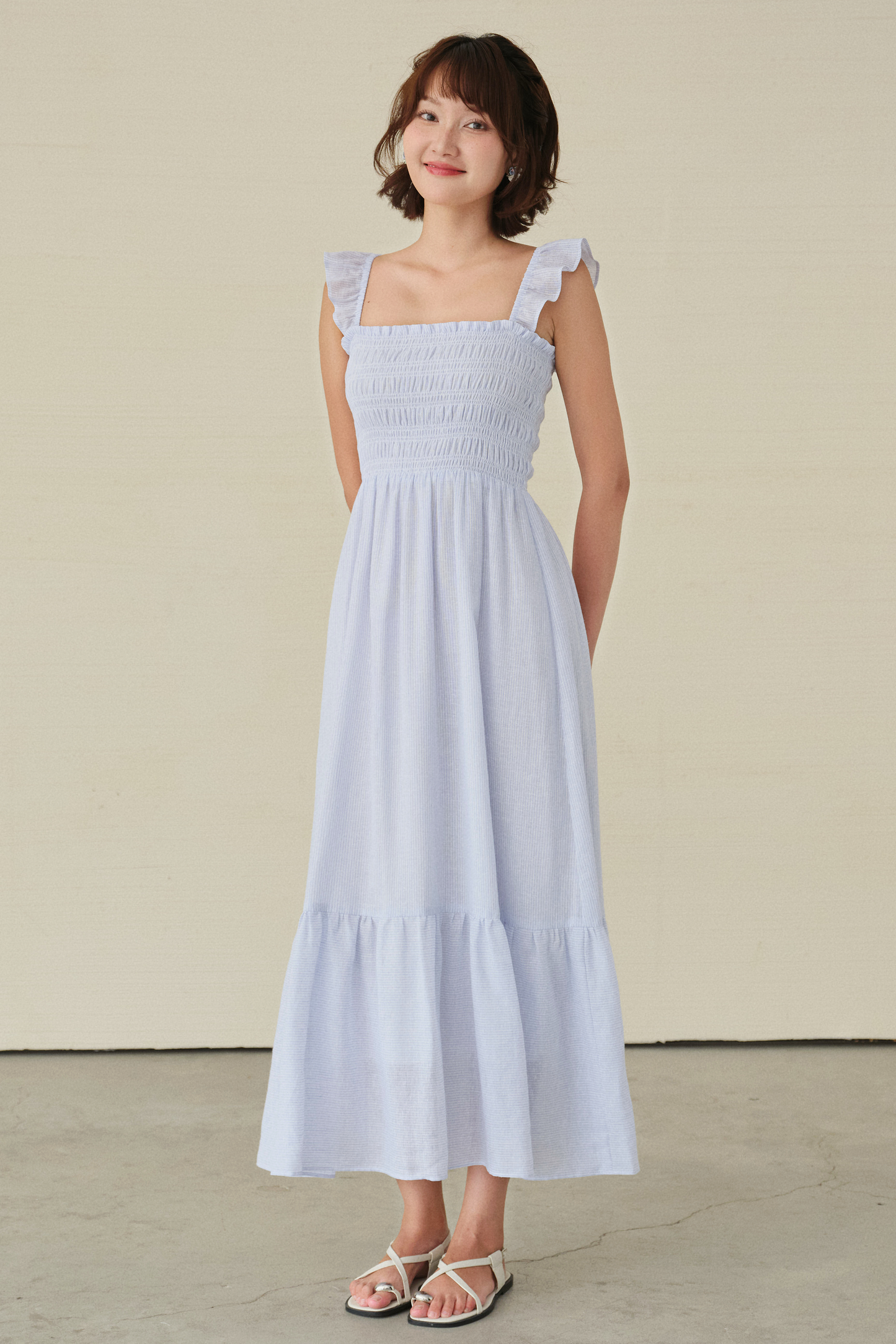 Rym dress in light blue stripes