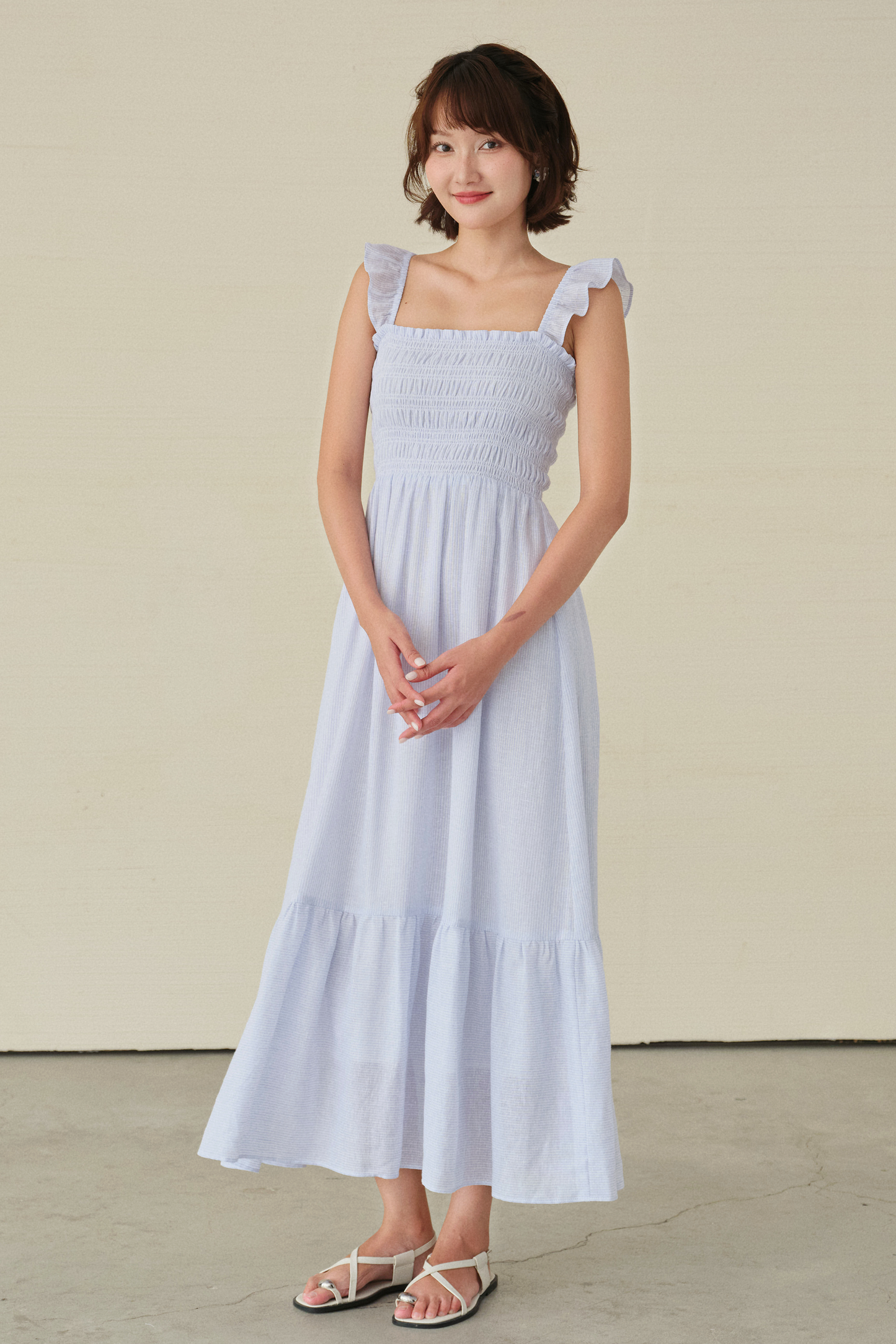 Rym dress in light blue stripes