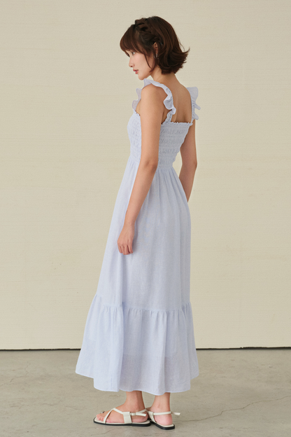 Rym dress in light blue stripes