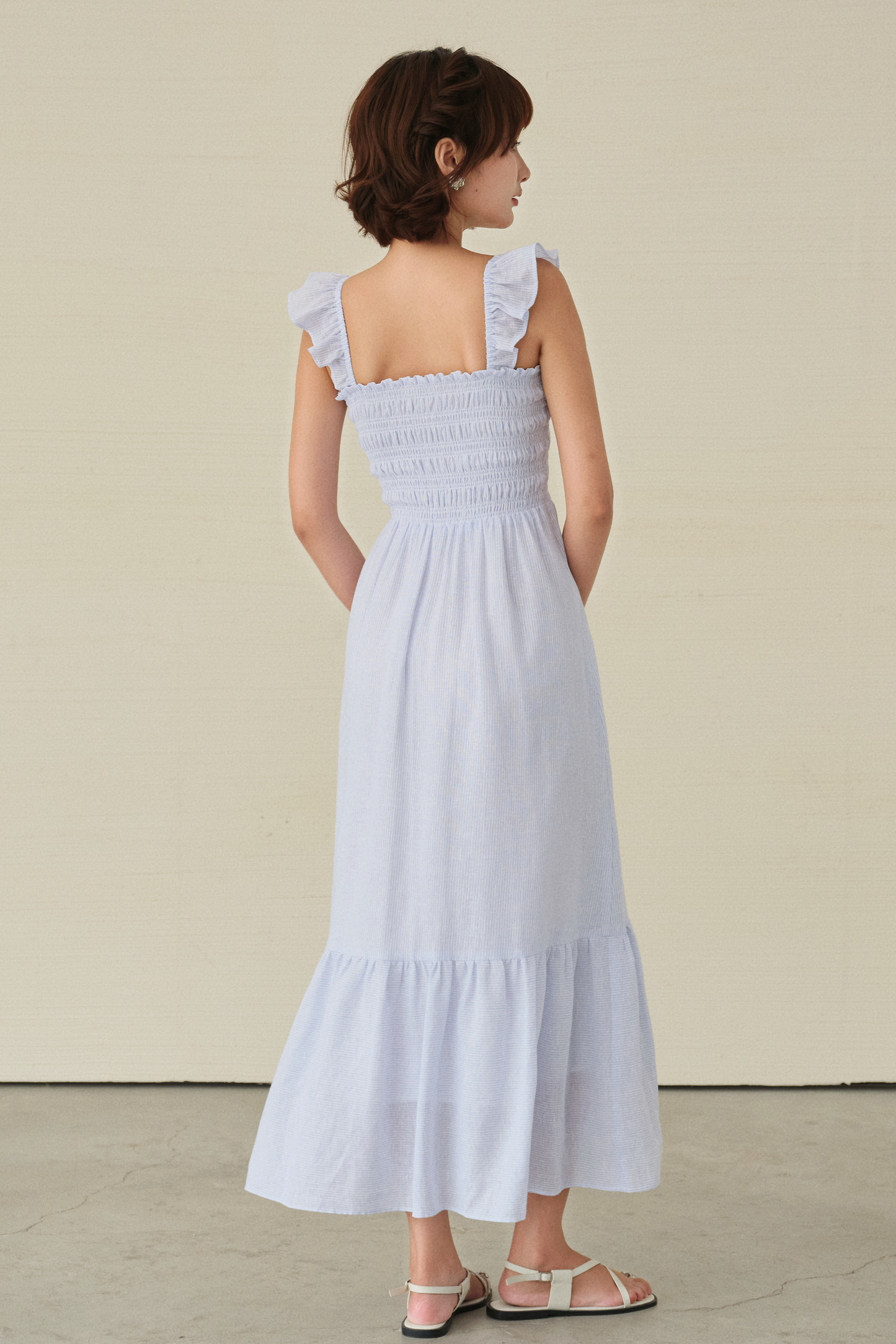 Rym dress in light blue stripes