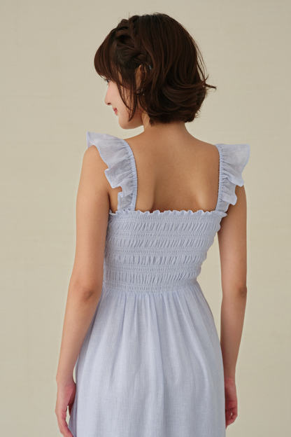 Rym dress in light blue stripes
