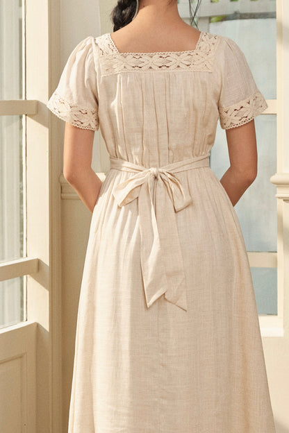 Xenia dress in Natural Linen