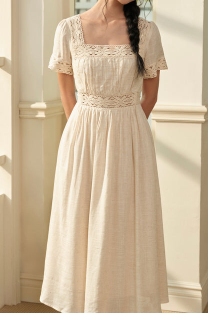 Xenia dress in Natural Linen