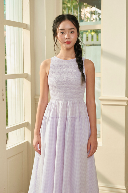 Đầm Camille midi - Lilac Check