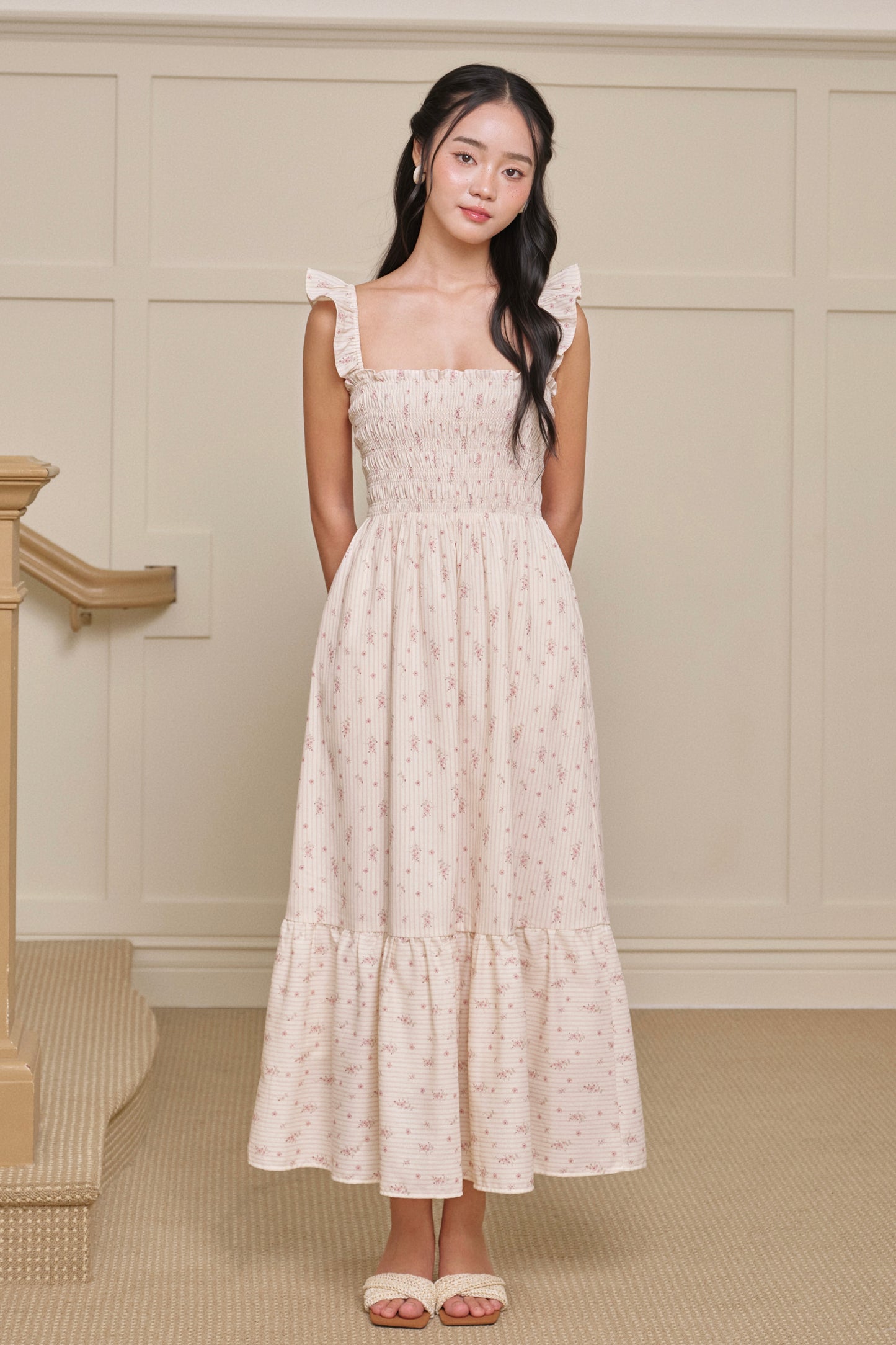 Rym dress in Floral Stripes