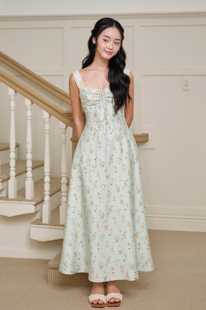 Adeline dress in Green Briar