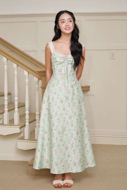 Adeline dress in Green Briar