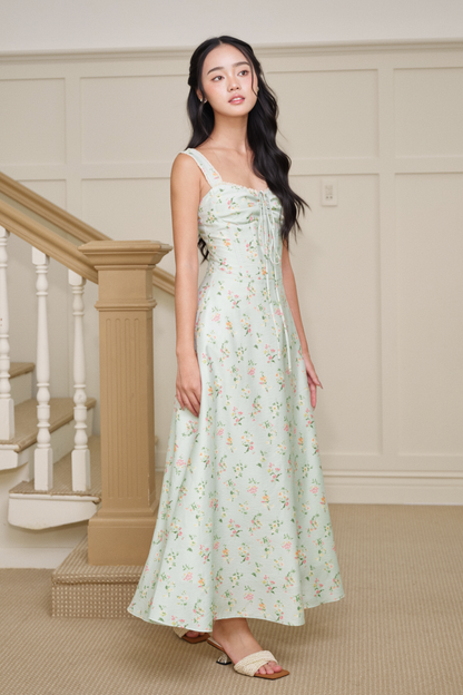 Adeline dress in Green Briar