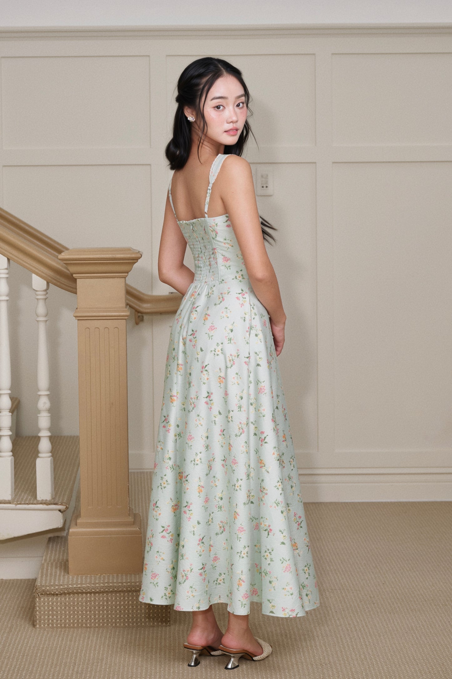 Adeline dress in Green Briar