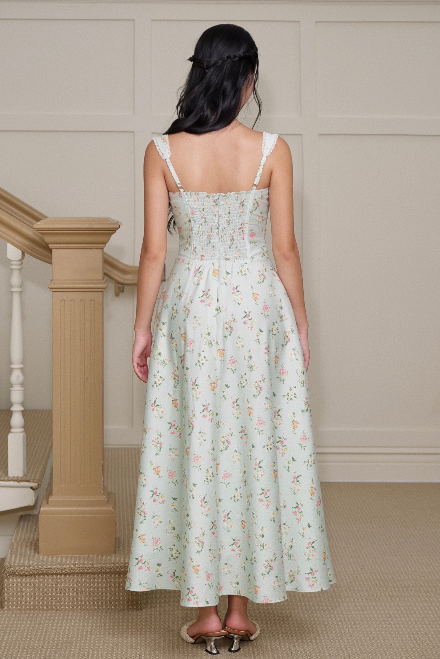 Adeline dress in Green Briar