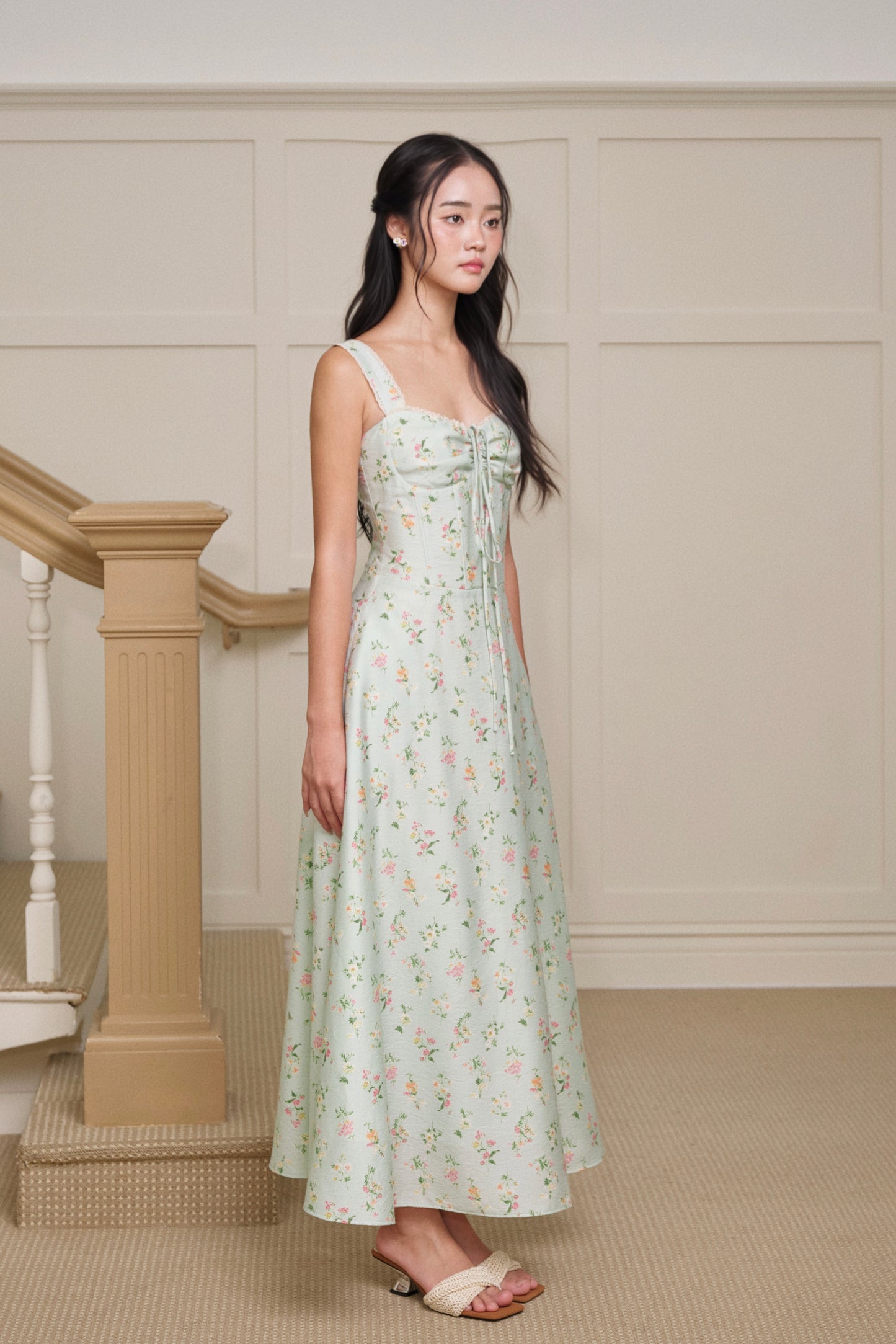 Adeline dress in Green Briar