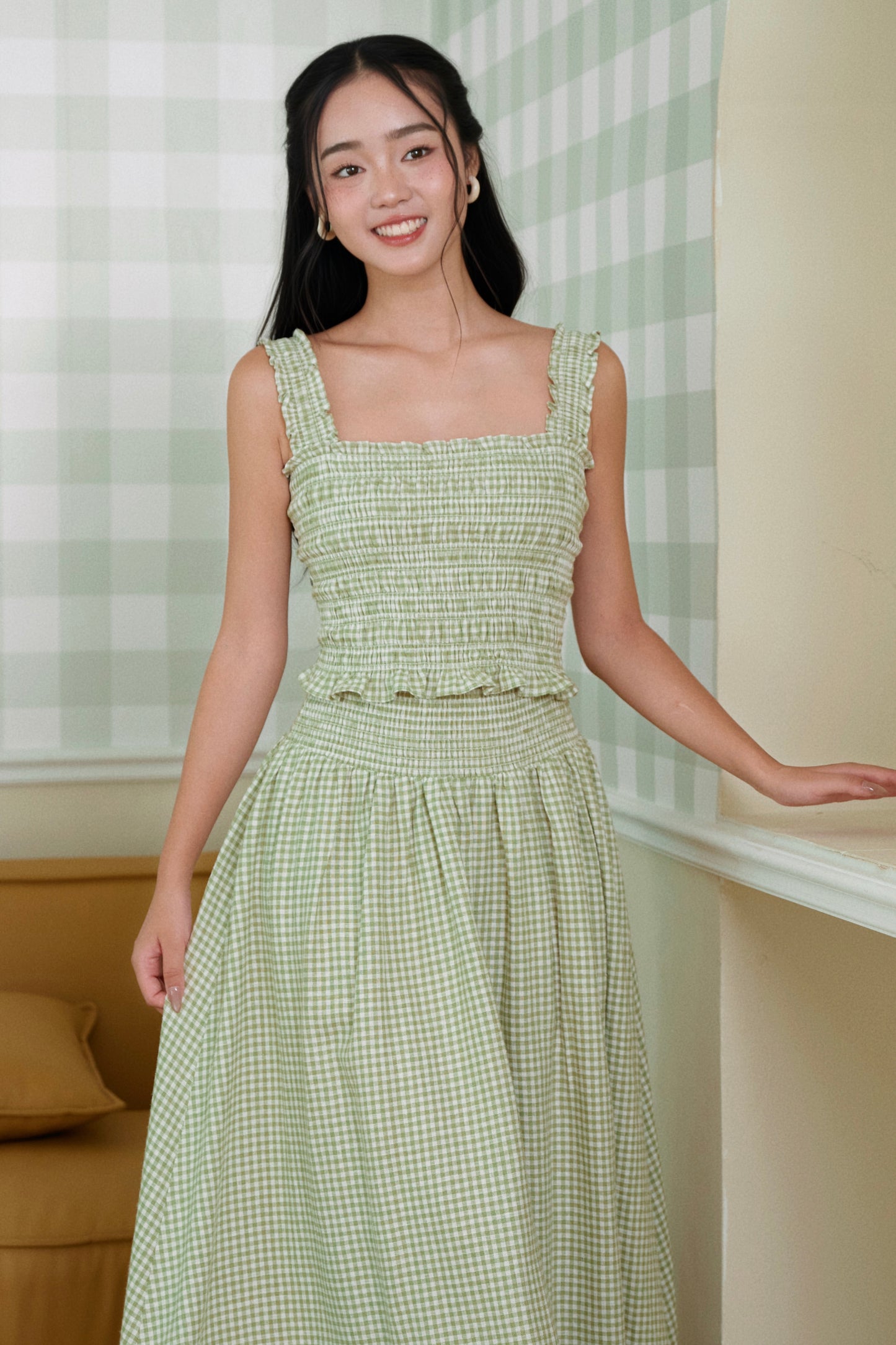 Miu -  Mei set in Green Checked