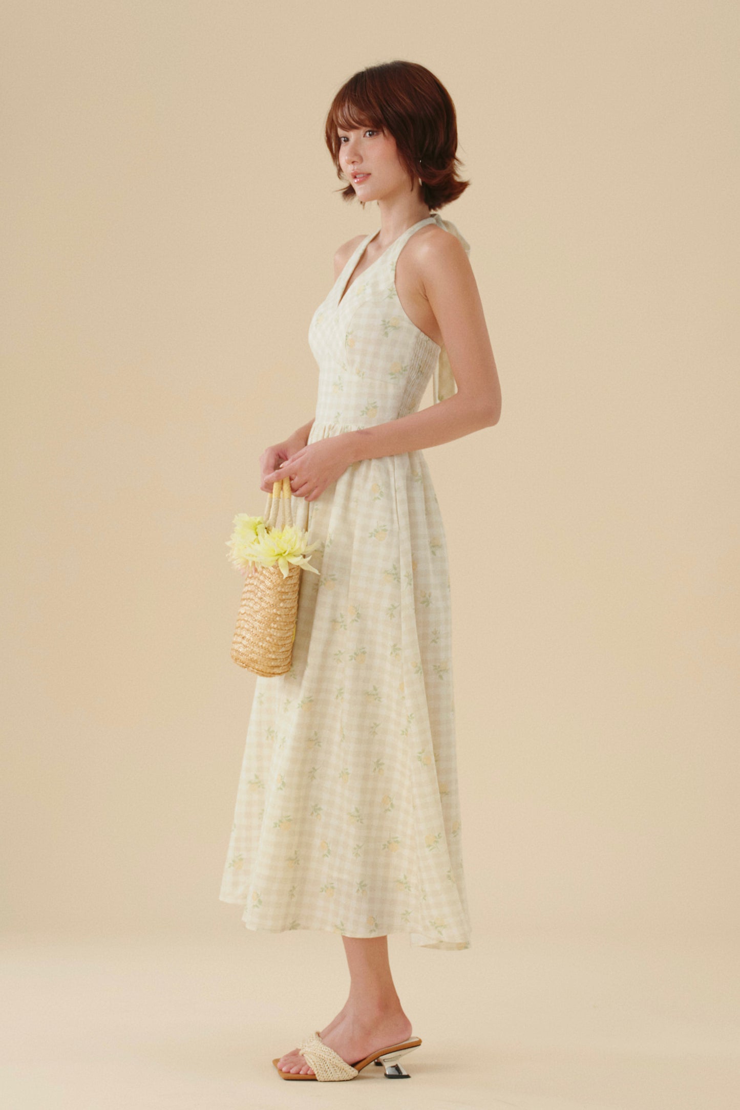 Elodie dress in Porcelain