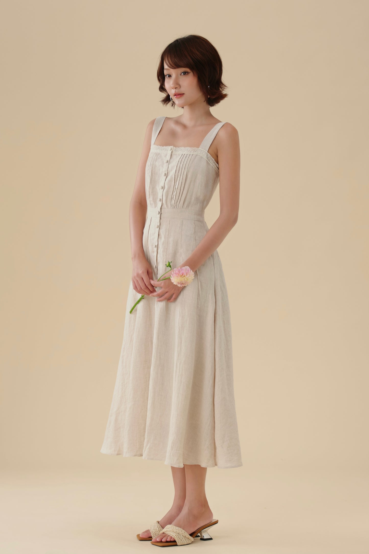 Erika dress in Greige Melange