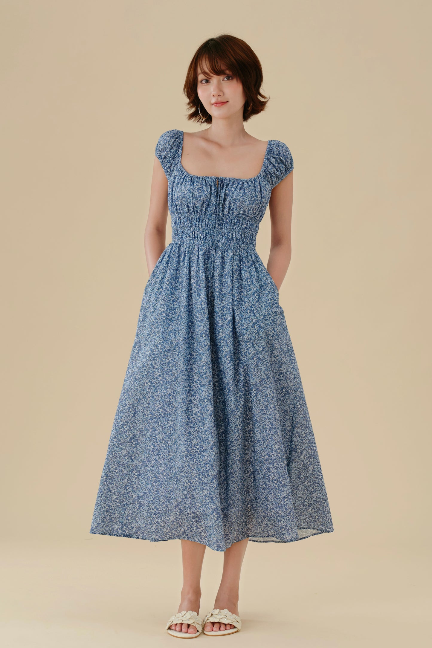 Marie dress in Blue Picnic