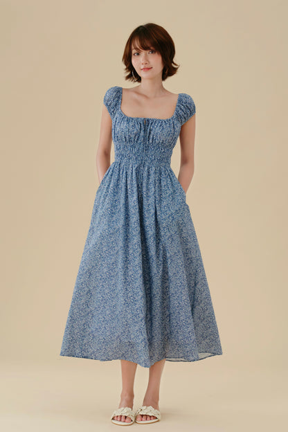 Marie dress in Blue Picnic
