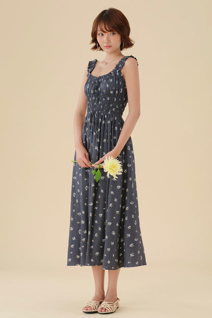 Cleo dress in Denim Sprig