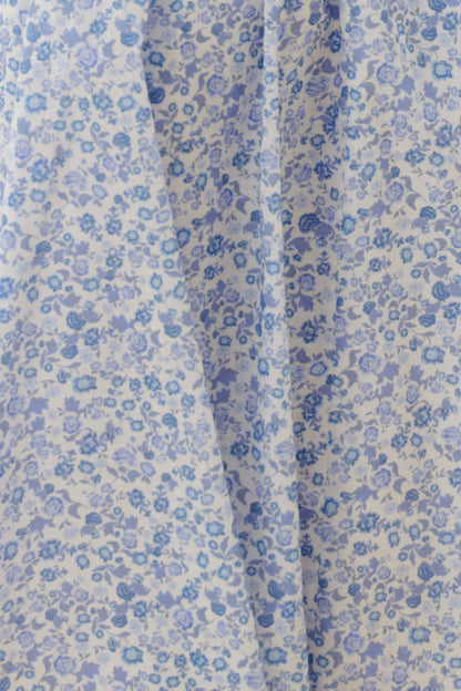 Petra dress in Flax – Flower Blue