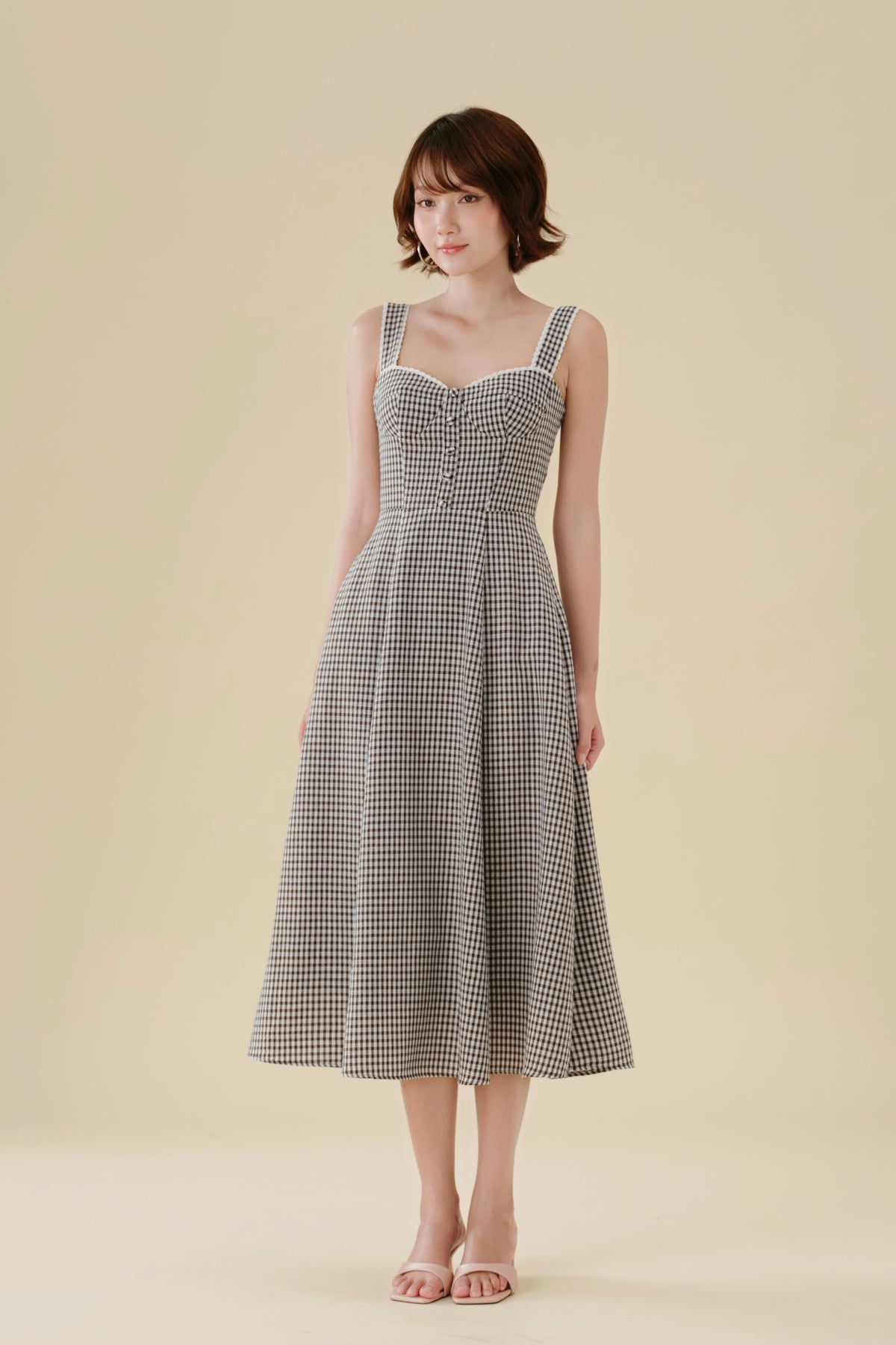 Audrey dress in Black Checked