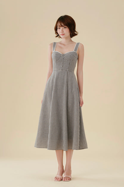 Audrey dress in Black Checked