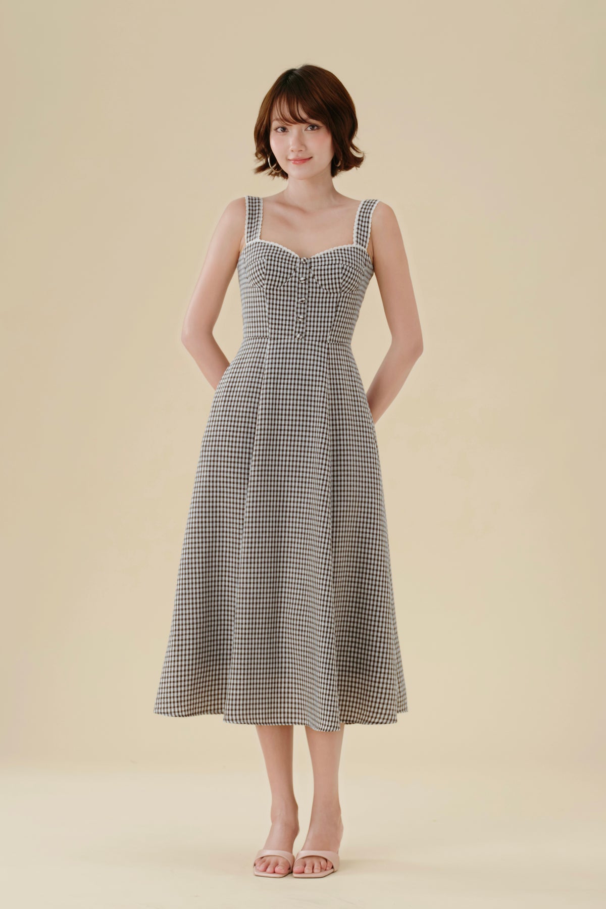Audrey dress in Black Checked