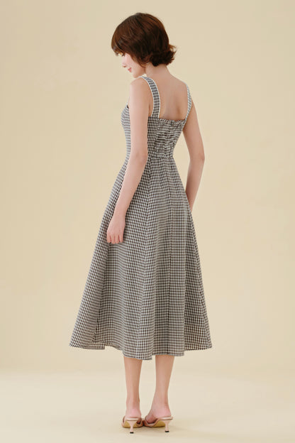 Audrey dress in Black Checked