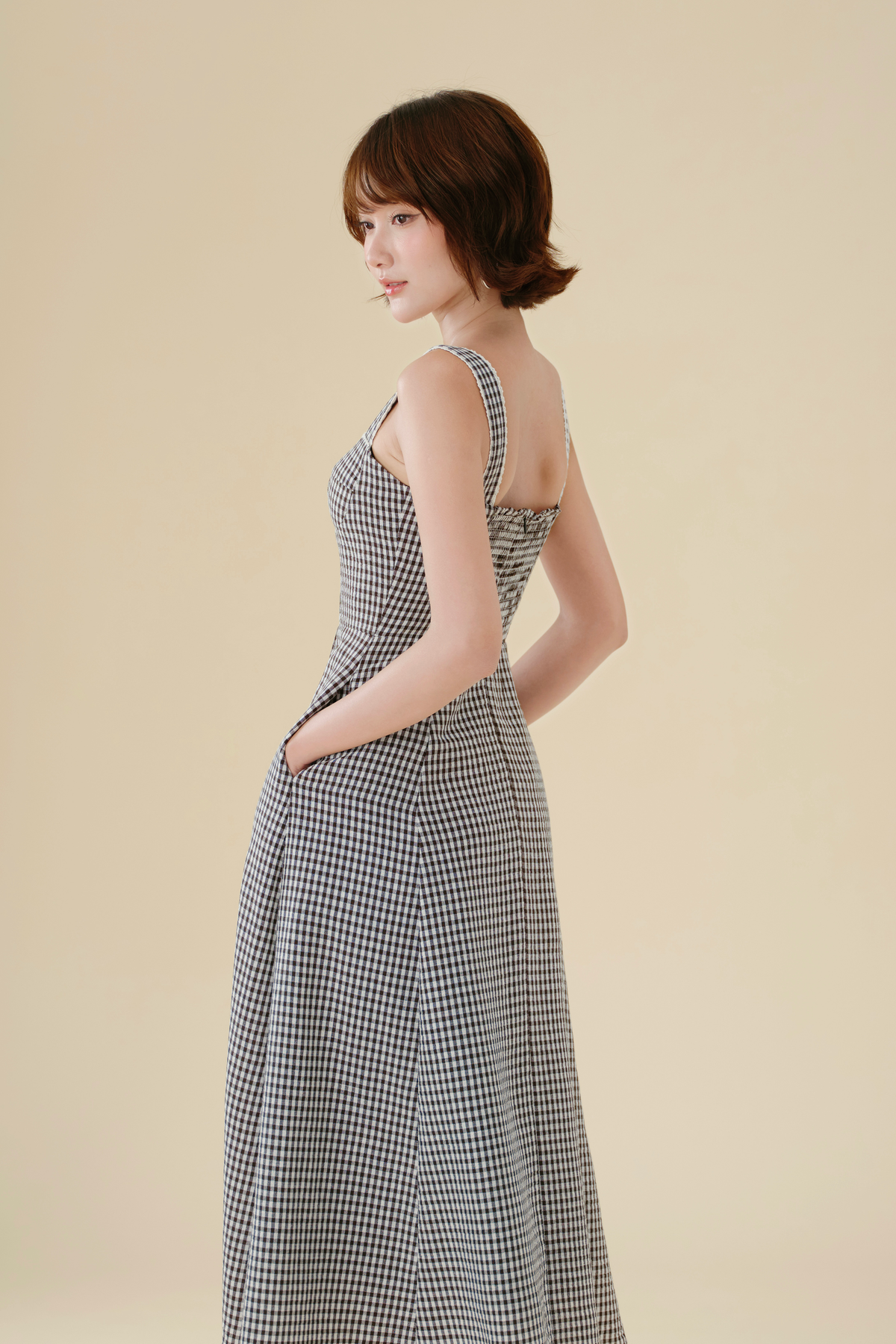 Audrey dress in Black Checked