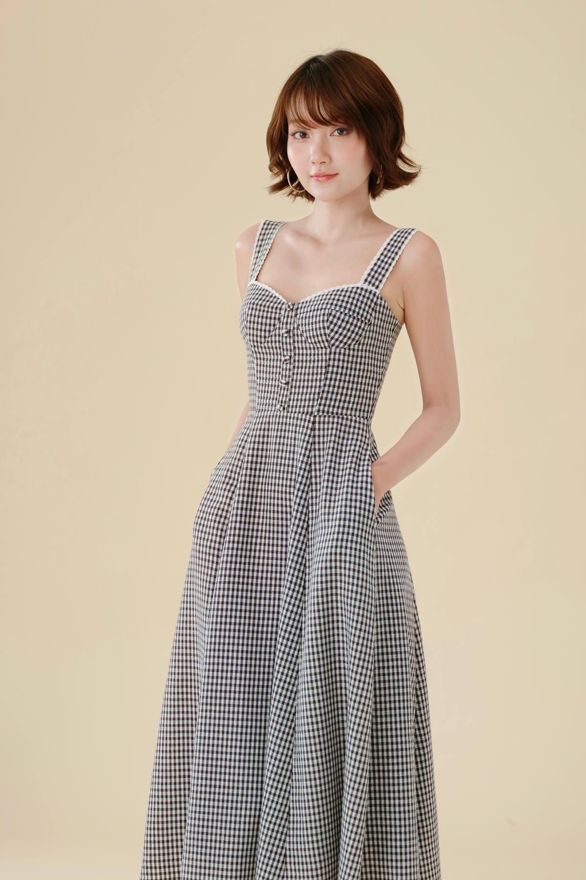 Audrey dress in Black Checked