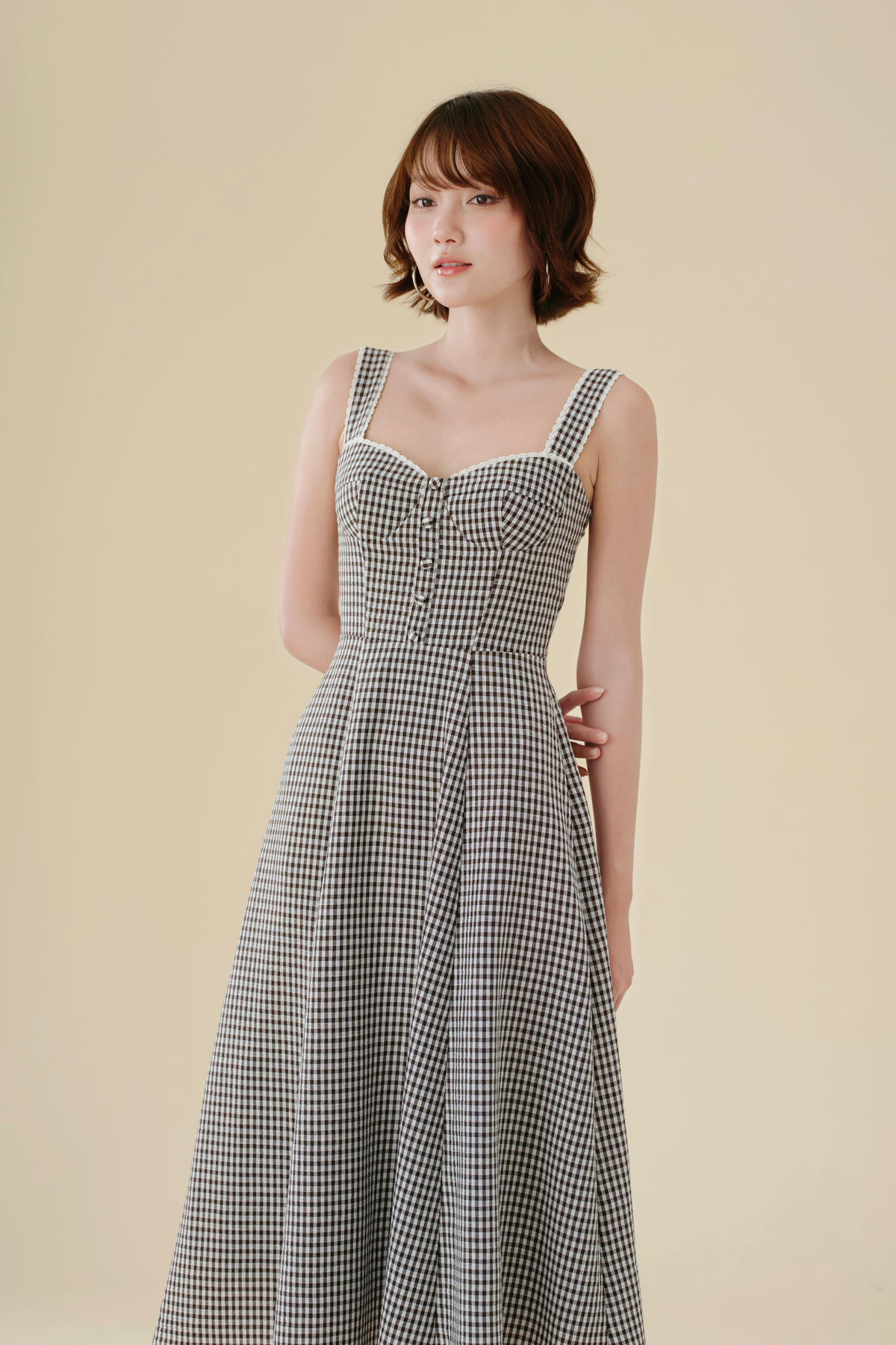 Audrey dress in Black Checked