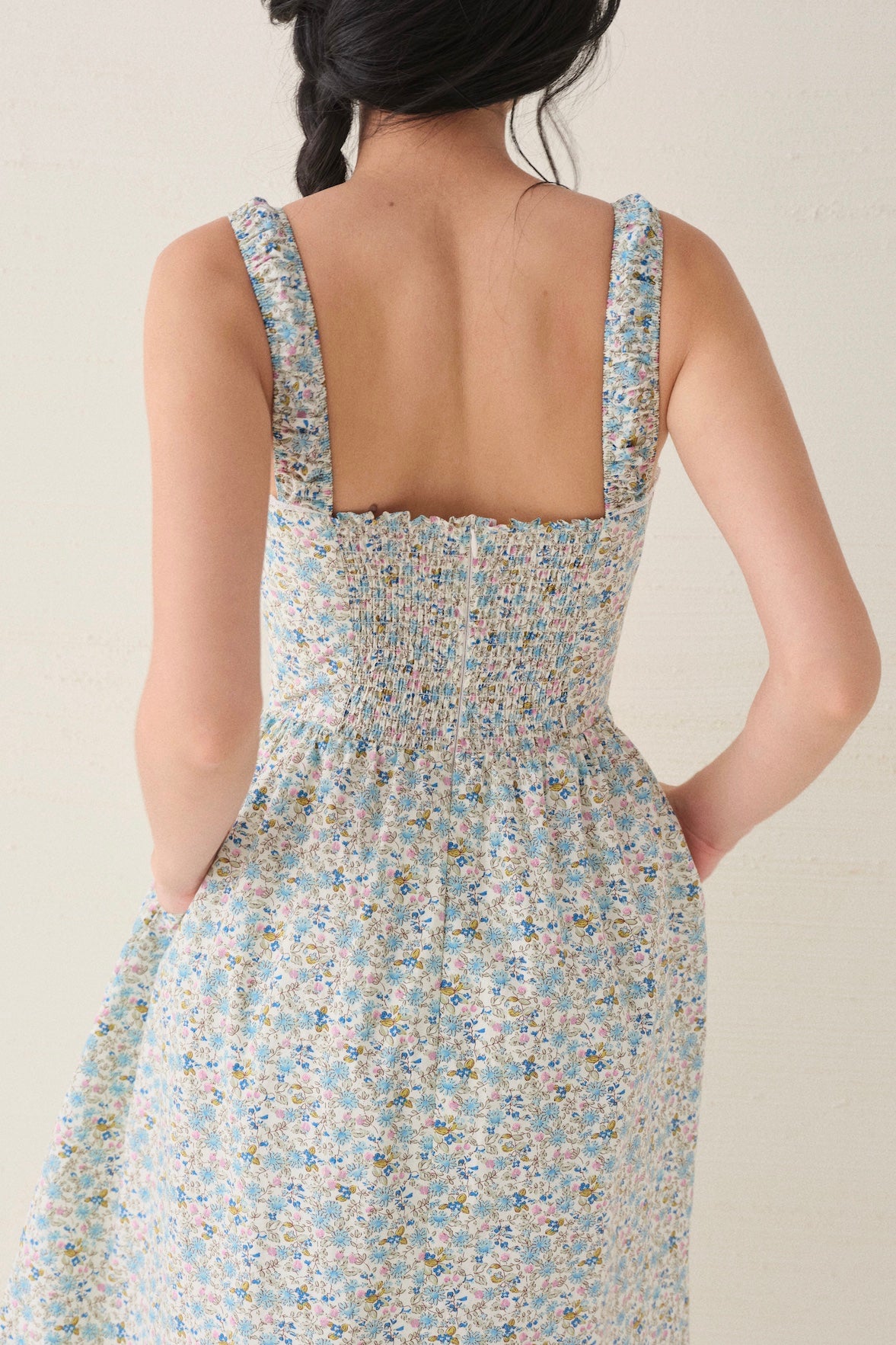 Anais dress in Blue Ditsy