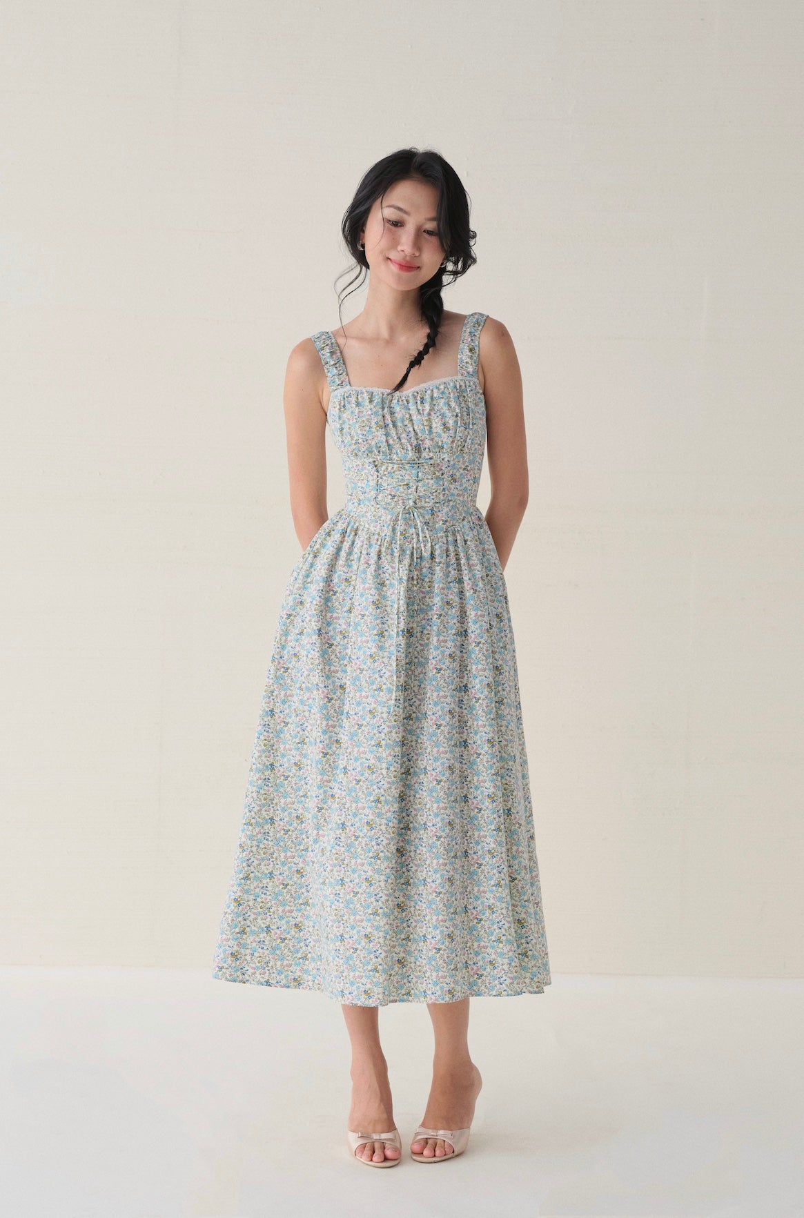 Anais dress in Blue Ditsy