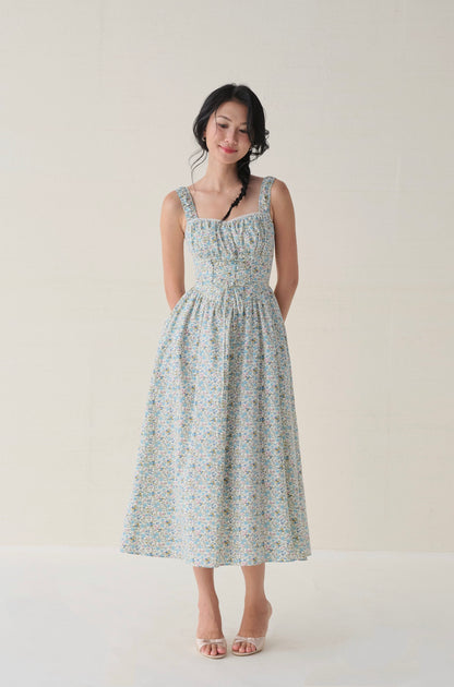 Anais dress in Blue Ditsy