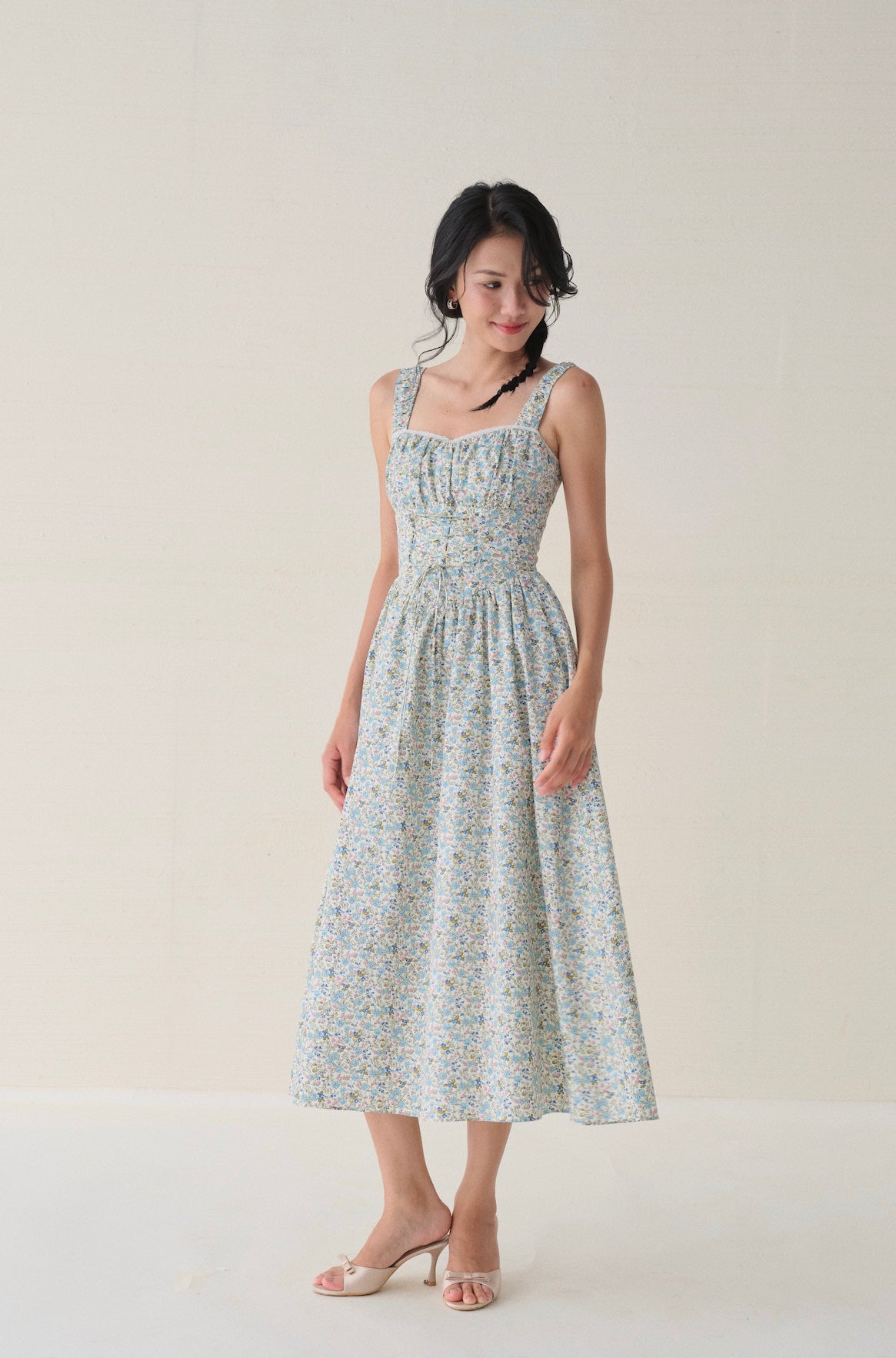 Anais dress in Blue Ditsy