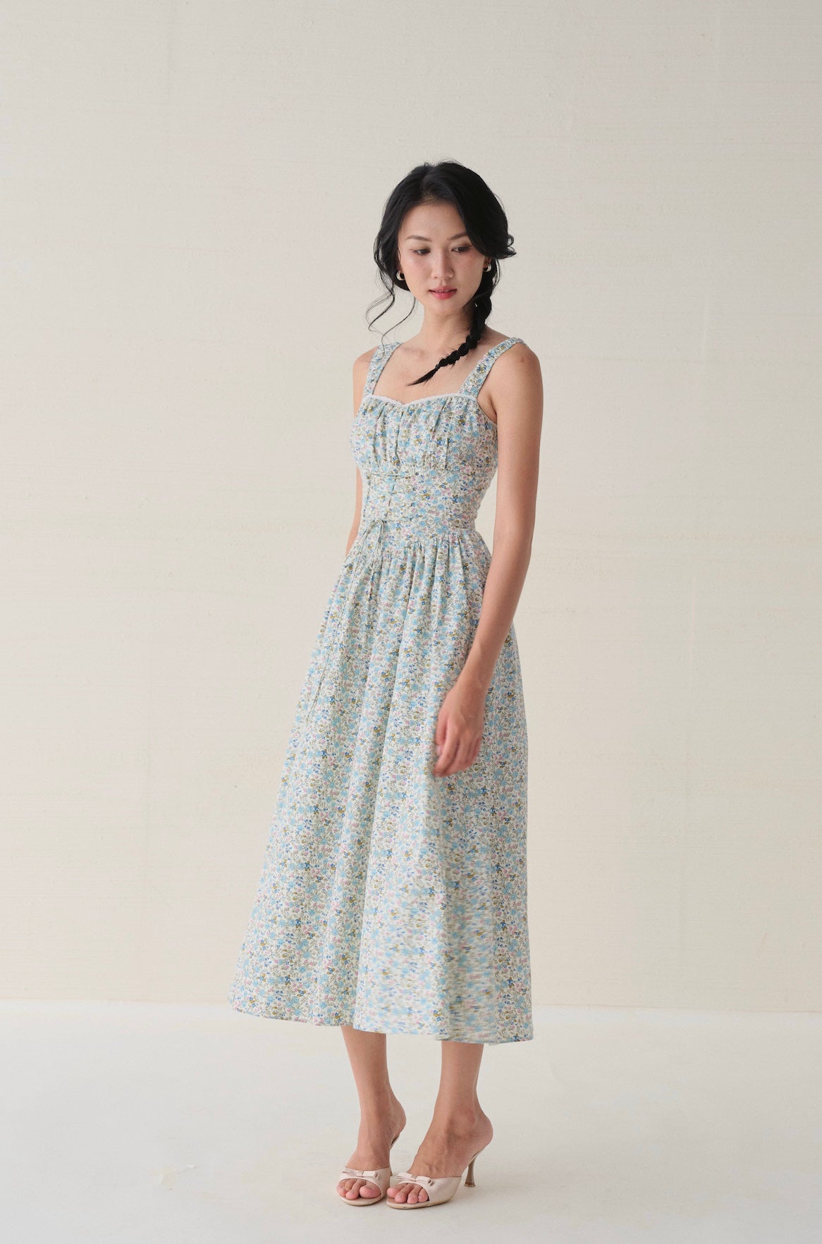Anais dress in Blue Ditsy