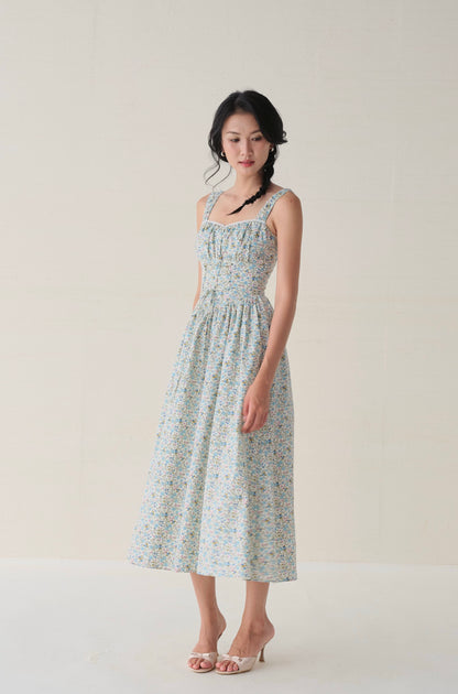 Anais dress in Blue Ditsy