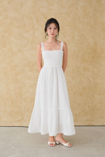 Đầm Colette trắng - muslin thêu 