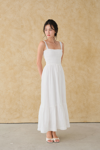 Đầm Colette trắng - muslin thêu 