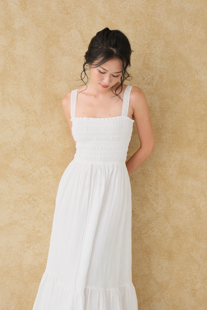 Đầm Colette trắng - muslin thêu 