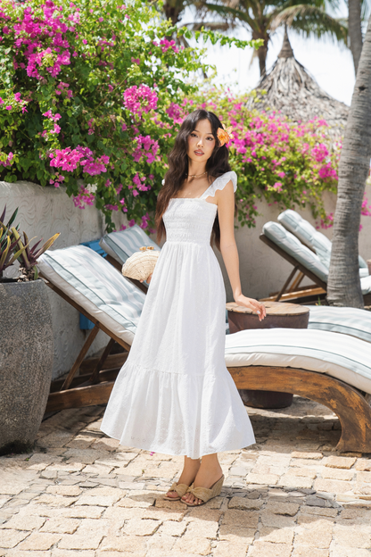 Đầm Rym trắng - cotton thêu 